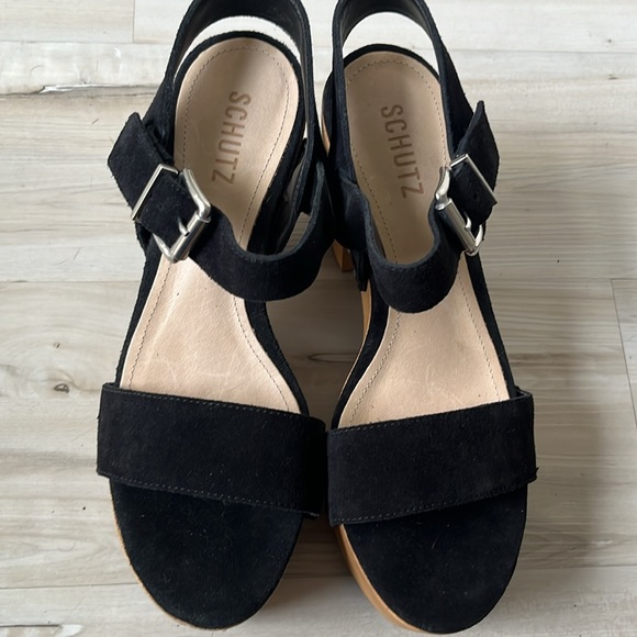 Schutz Platforms- Wood and leather - Picture 2 of 5